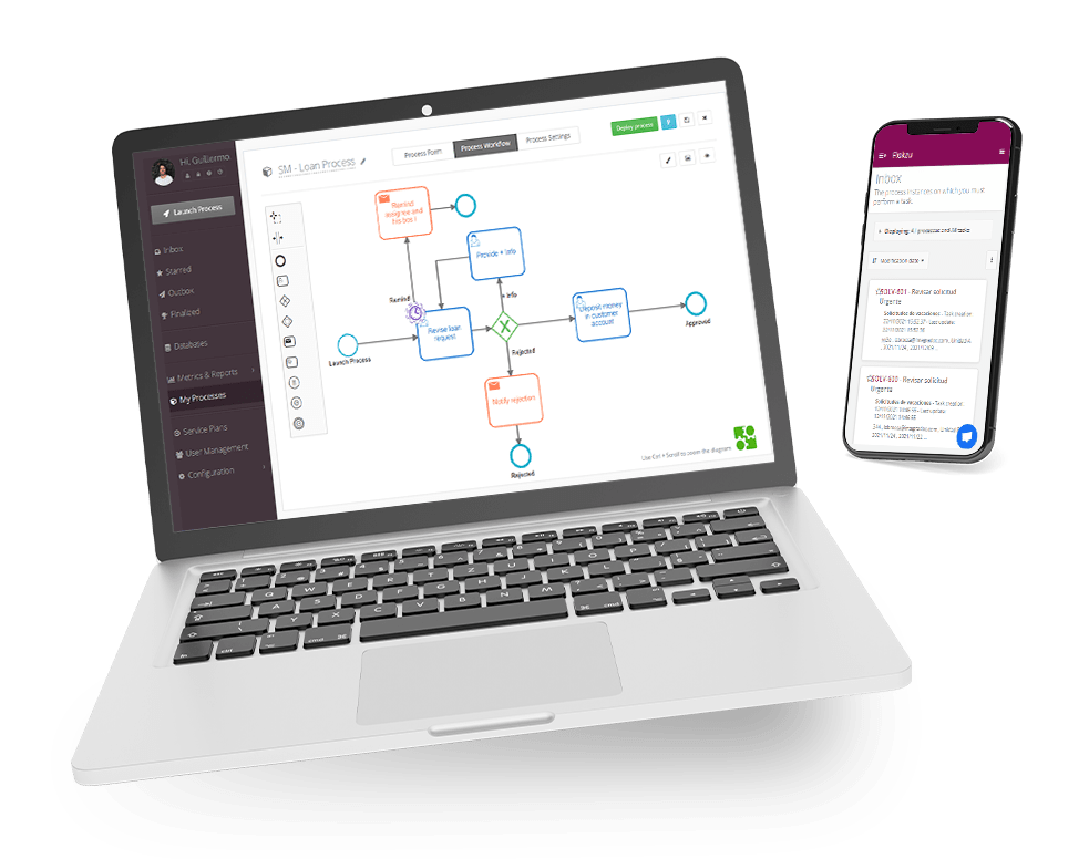 Flokzu's process modeler