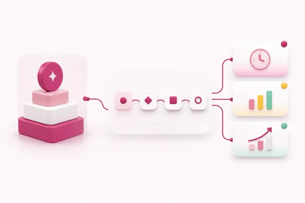 Modelo visual que conecta costos de automatización con beneficios operativos